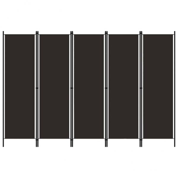 ARDEBO.de - 5-tlg. Raumteiler Braun 250x180 cm
