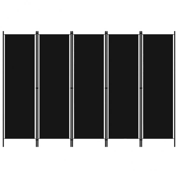 ARDEBO.de - 5-tlg. Raumteiler Schwarz 250x180 cm
