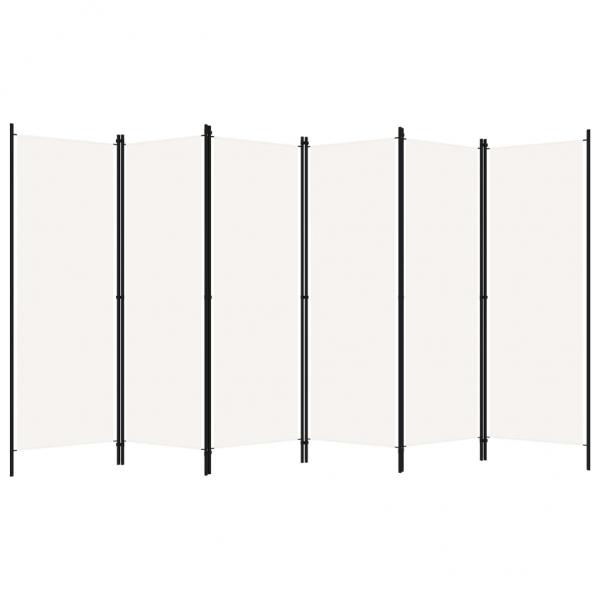 6-tlg. Raumteiler Weiß 300x180 cm 