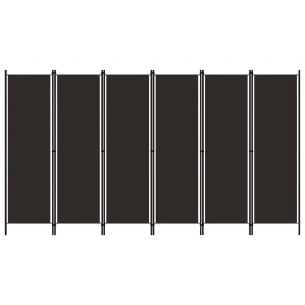ARDEBO.de - 6-tlg. Raumteiler Braun 300x180 cm