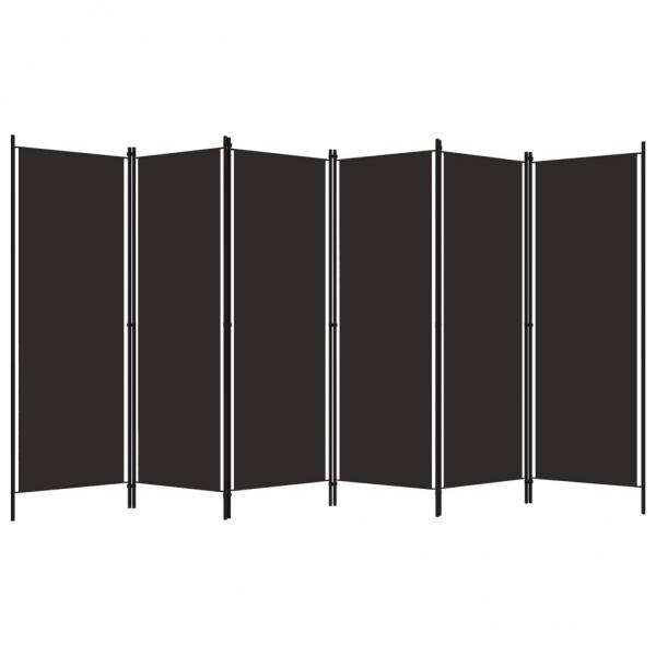 6-tlg. Raumteiler Braun 300x180 cm
