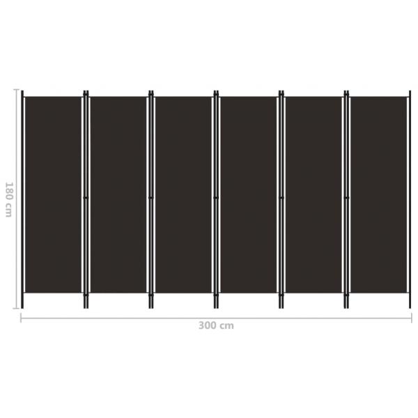 6-tlg. Raumteiler Braun 300x180 cm