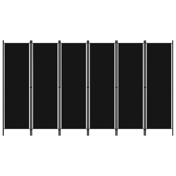 ARDEBO.de - 6-tlg. Raumteiler Schwarz 300x180 cm