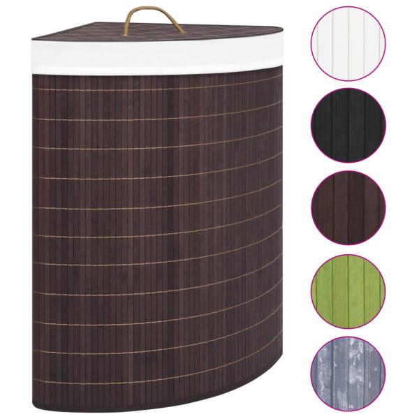 Eck-Wäschekorb Bambus Braun 60 L
