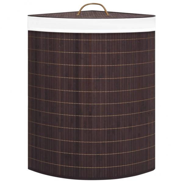 Eck-Wäschekorb Bambus Braun 60 L