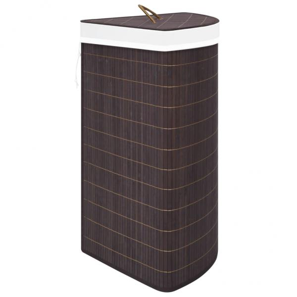 Eck-Wäschekorb Bambus Braun 60 L
