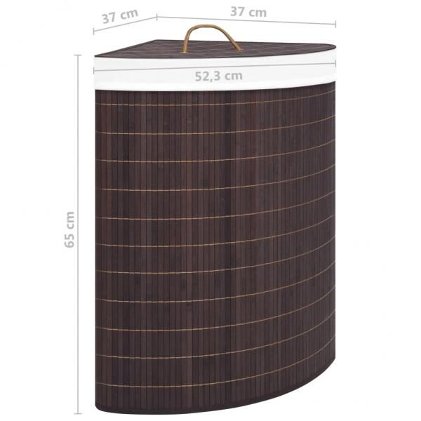 Eck-Wäschekorb Bambus Braun 60 L