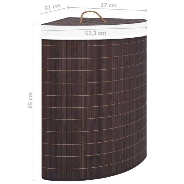 Eck-Wäschekorb Bambus Braun 60 L