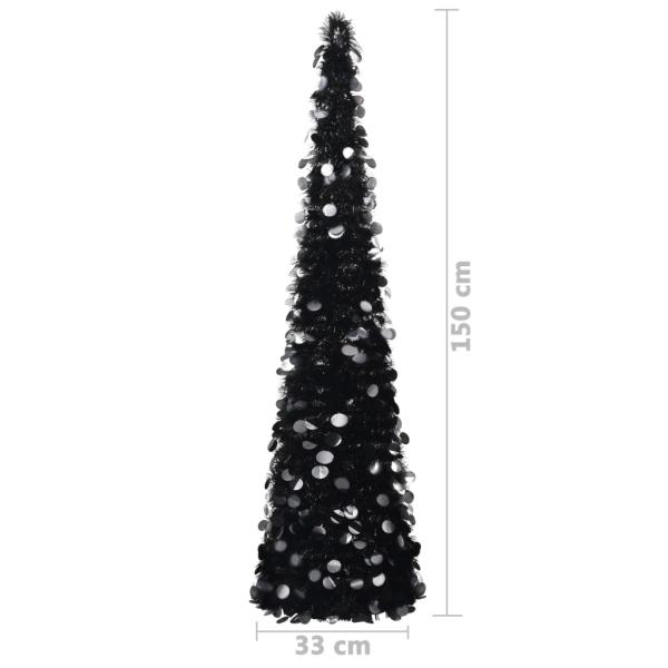 Künstlicher Pop-Up-Weihnachtsbaum Schwarz 150 cm PET