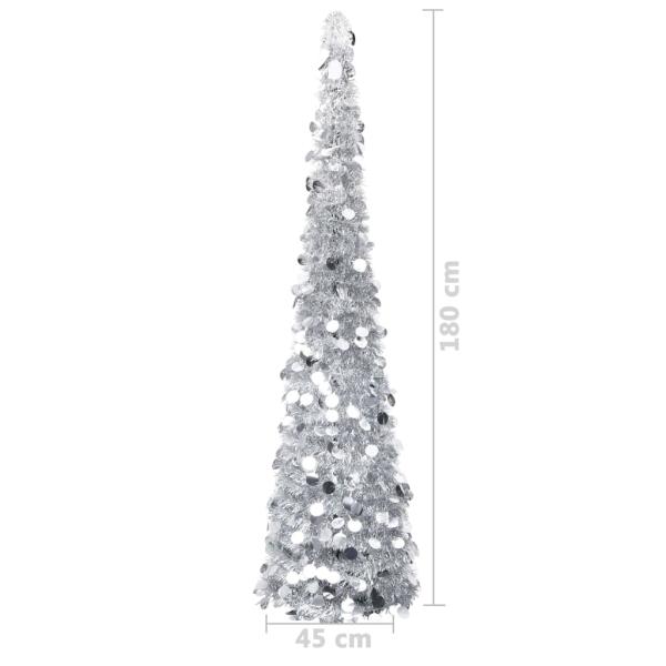 Künstlicher Pop-Up-Weihnachtsbaum Silber 180 cm PET