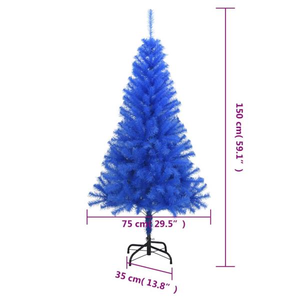 ARDEBO.de - Künstlicher Weihnachtsbaum mit Ständer Blau 150 cm PVC