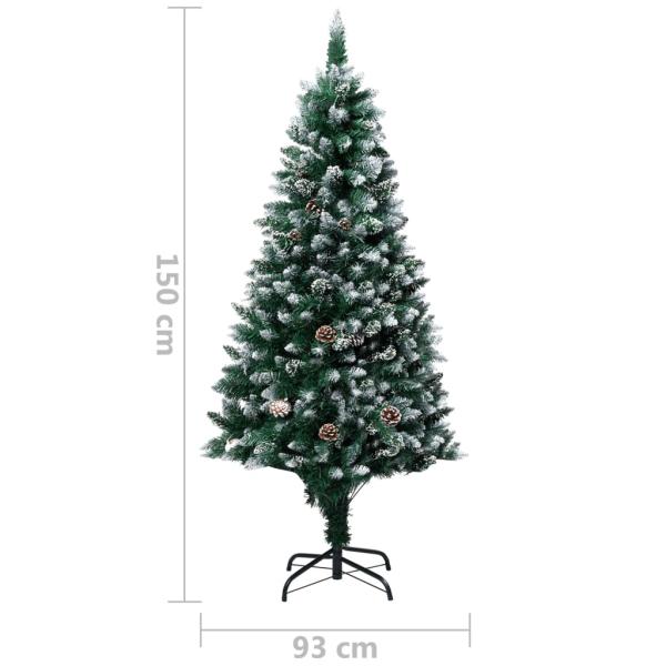 Künstlicher Weihnachtsbaum mit Zapfen und Schnee 150 cm