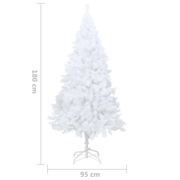 Künstlicher Weihnachtsbaum mit Dicken Zweigen Weiß 180 cm PVC