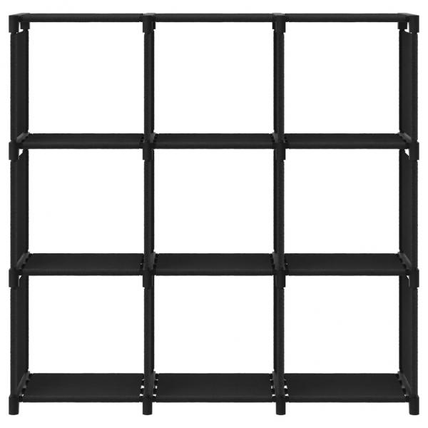 Würfelregal mit 9 Fächern Schwarz 103x30x107,5 cm Stoff