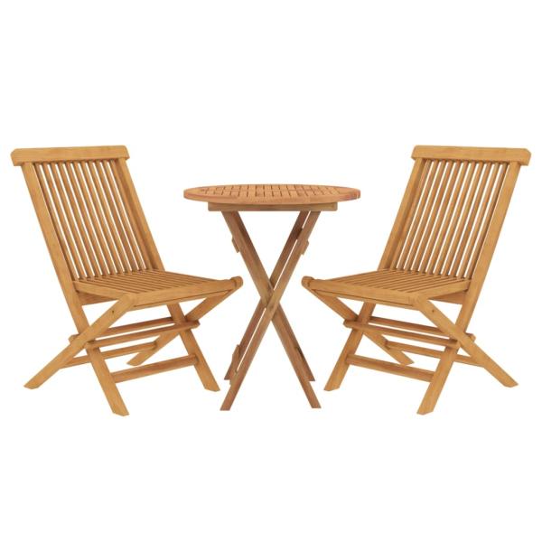 3-tlg. Garten-Essgruppe Massivholz Teak