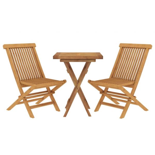 3-tlg. Garten-Essgruppe Massivholz Teak