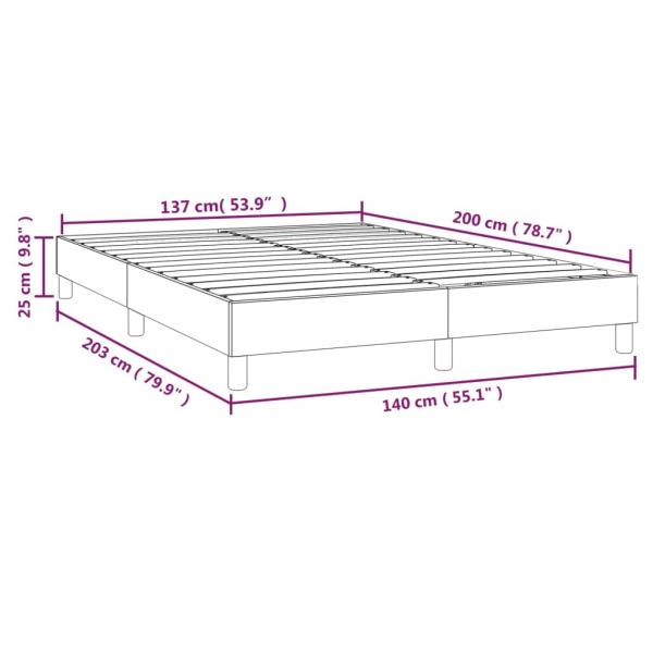 Bettgestell Hellgrau 140x200 cm Samt