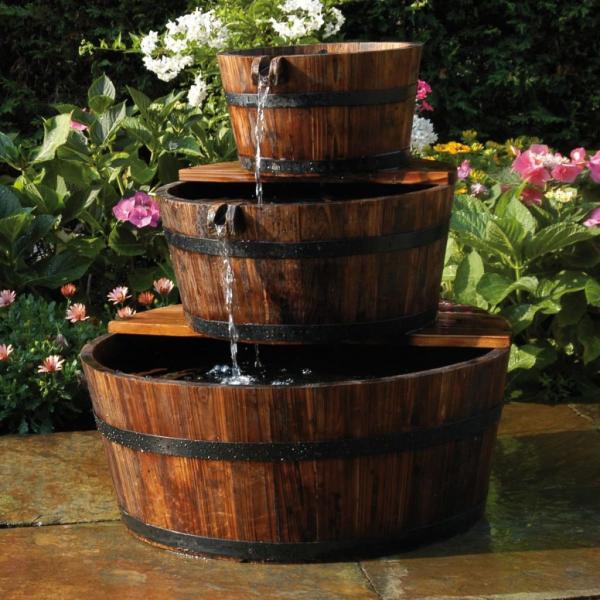 ARDEBO.de - Ubbink Garten-Wasserfall 3 Holzfässer