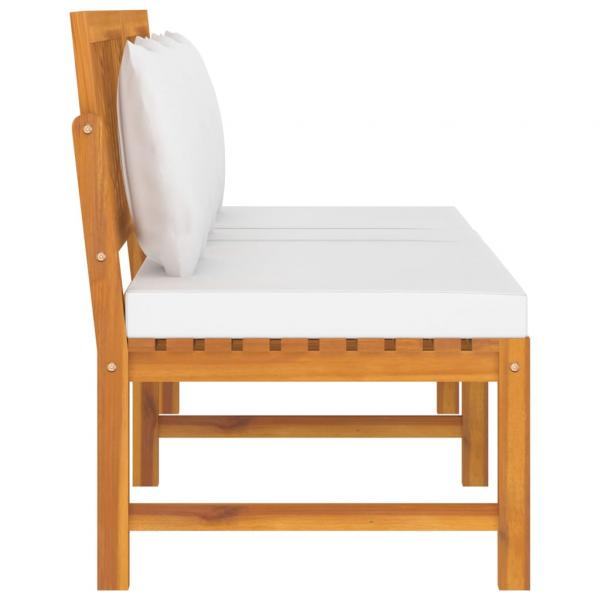 Tagesbett mit Cremeweißen Kissen 200x60x75 cm Massivholz Akazie 