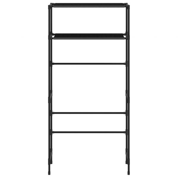 Waschmaschinenregal 2 Ablagen Schwarz 69x28x143 cm Eisen