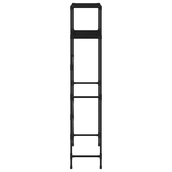Waschmaschinenregal 2 Ablagen Schwarz 69x28x143 cm Eisen