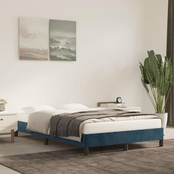 ARDEBO.de - Bettgestell Dunkelblau 120x200 cm Samt