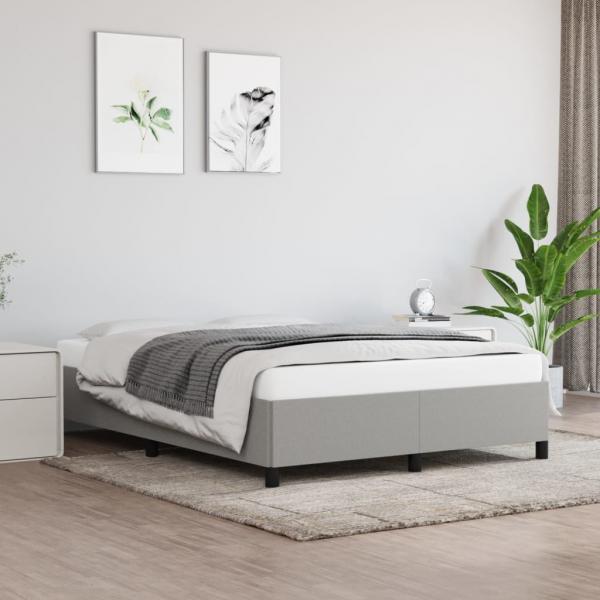 ARDEBO.de - Bettgestell Hellgrau 140x190 cm Stoff