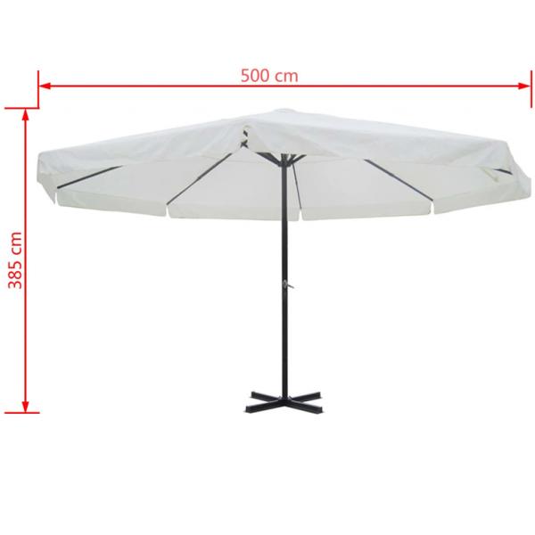 Sonnenschirm Weiß Aluminium 500 cm