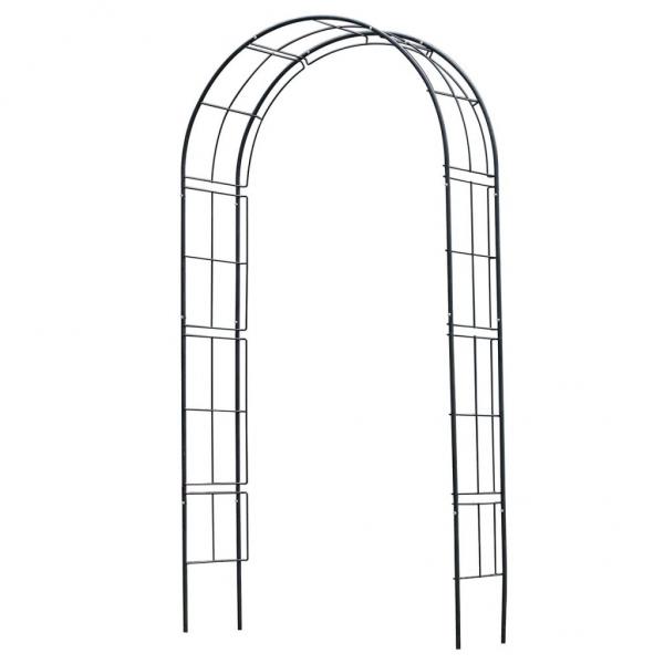 ARDEBO.de - Nature Gartenbogen Metall 229x38x113 cm Schwarz