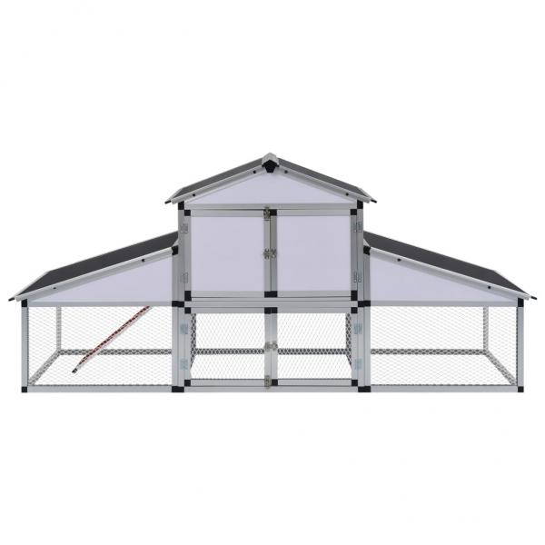 Hühnerstall mit Freilaufgehege und Nistkasten Aluminium