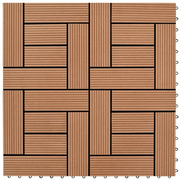 ARDEBO.de - Braune Terrassenfliesen 11 Stk. 30 x 30 cm WPC 1 qm