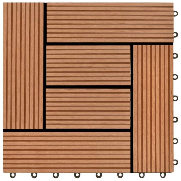 Braune Terrassenfliesen 11 Stk. 30 x 30 cm WPC 1 qm