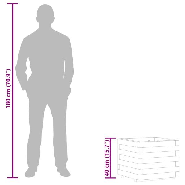 Hochbeet 50x50x40 cm Holz Quadratisch