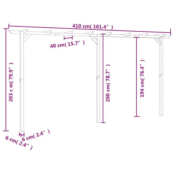 Gartenpergola 410x40x203 cm Holz