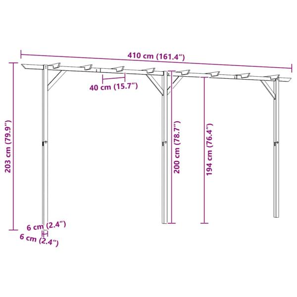 Gartenpergola 410x40x203 cm Holz