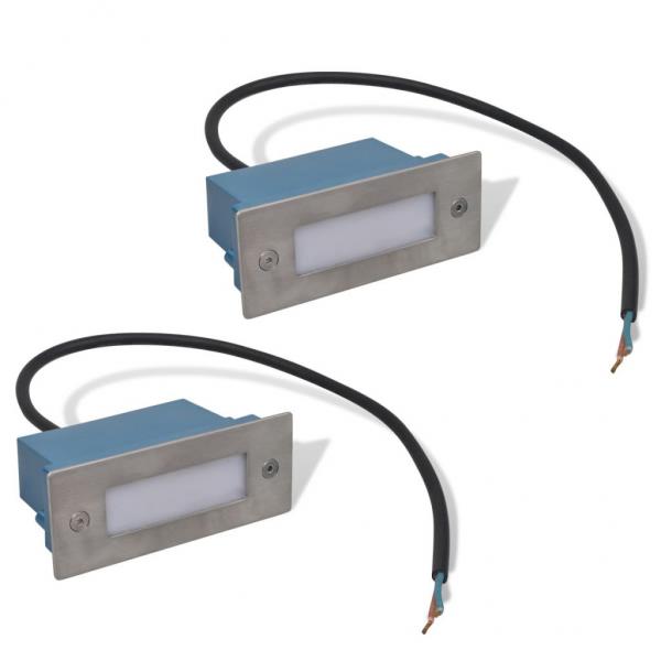 LED-Wandeinbauleuchten für Treppen 2 Stk. 44x111x56 mm