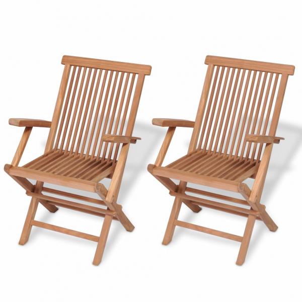 ARDEBO.de - Gartenstühle 2 Stk. Klappbar Massivholz Teak