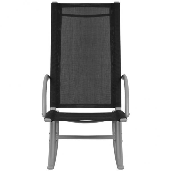 Garten-Schaukelstühle 2 Stk. Stahl und Textiline Schwarz