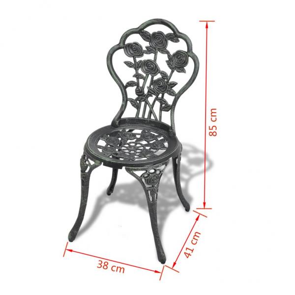3-tlg. Bistro-Set Aluminiumguss Grün