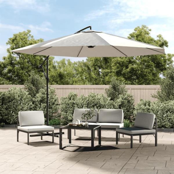 ARDEBO.de - Freiarm-Sonnenschirm 3,5 m Sandweiß