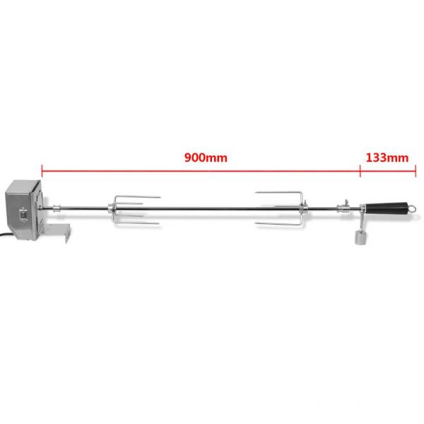 BBQ Rotisserie-Drehspieß mit professionellem Motor Stahl 900 mm
