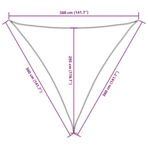 Sonnensegel Oxford-Gewebe Dreieckig 3,6x3,6x3,6 m Creme 