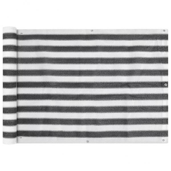 ARDEBO.de - Balkonsichtschutz HDPE 75x600 cm anthrazit und weiß