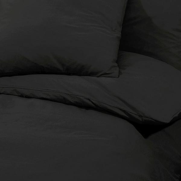 Bettwäsche-Set Schwarz 155x220 cm Leichte Mikrofaser