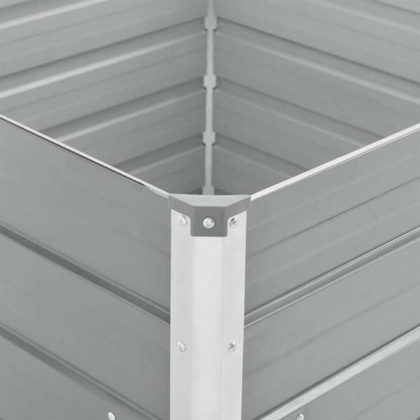 Hochbeet 100 x 100 x 77 cm Verzinkter Stahl Grau