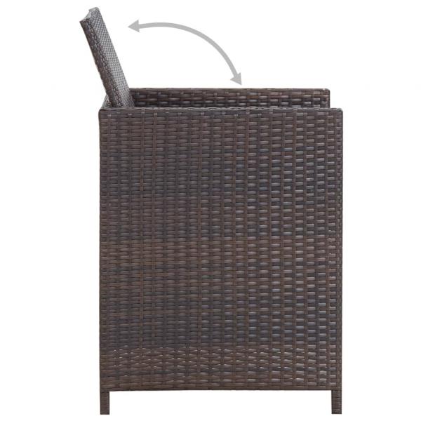 9-tlg. Garten-Essgruppe mit Auflagen Poly Rattan Braun