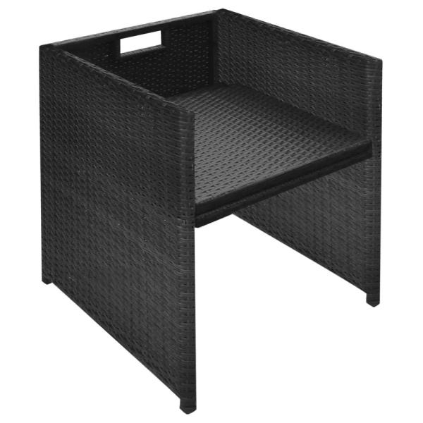 ARDEBO.de - 11-tlg. Garten-Essgruppe mit Auflagen Poly Rattan Schwarz