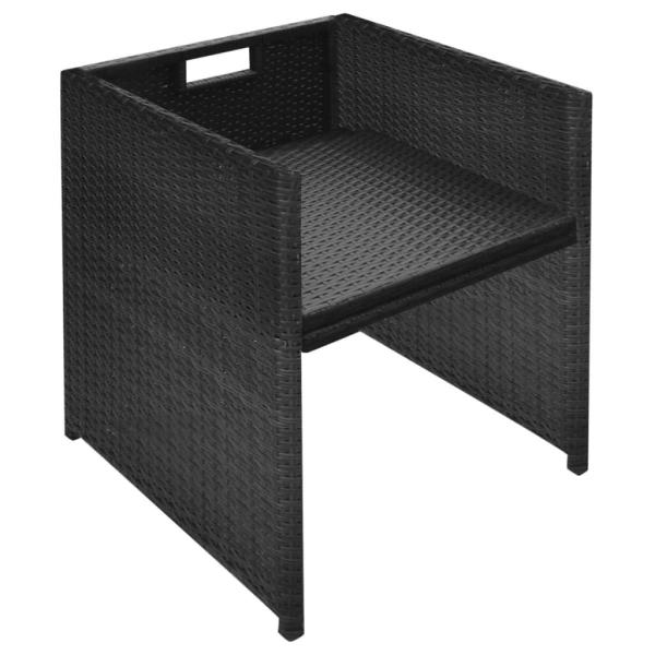 ARDEBO.de - 13-tlg. Garten-Essgruppe mit Auflagen Poly Rattan Schwarz