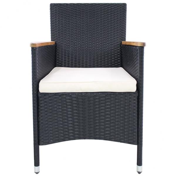 ARDEBO.de - Gartenstühle 2 Stk. mit Polstern Poly Rattan Schwarz