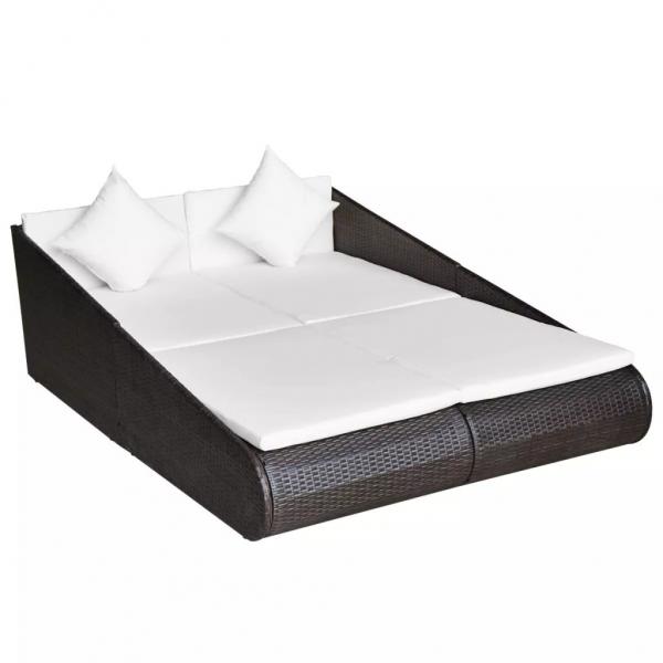 Gartenbett Braun 110x200 cm Poly Rattan